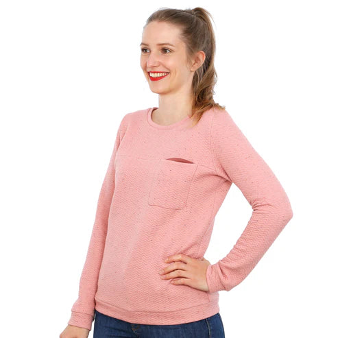 FRAU BENTE • Sweater mit Brusttasche PAPIERSCHNITT