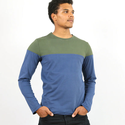 HERR LEVI • Langarmshirt mit Colourblocking, PAPIERSCHNITT