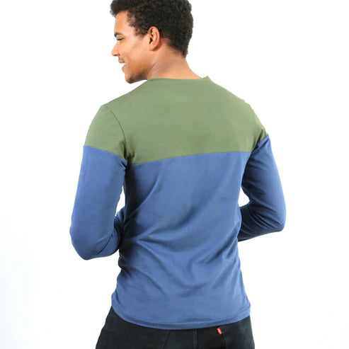 HERR LEVI • Langarmshirt mit Colourblocking, PAPIERSCHNITT