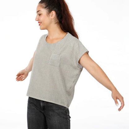 FRAU MIA Bluse Raglanoptik | Papierschnitt