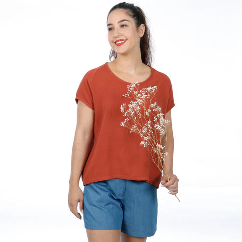 FRAU MIA Bluse Raglanoptik | Papierschnitt