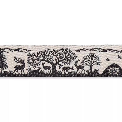 Jacquardborte Hirsch 15mm schwarz 15m