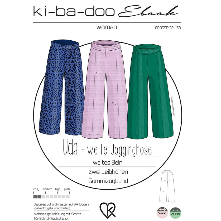 Papierschnitt Uda weite Jogginghose Track Pant | Größe 32-58