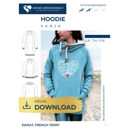 Hoodie für Kinder - Pullover - Schnittmuster - Vanja - Papierschnittmuster