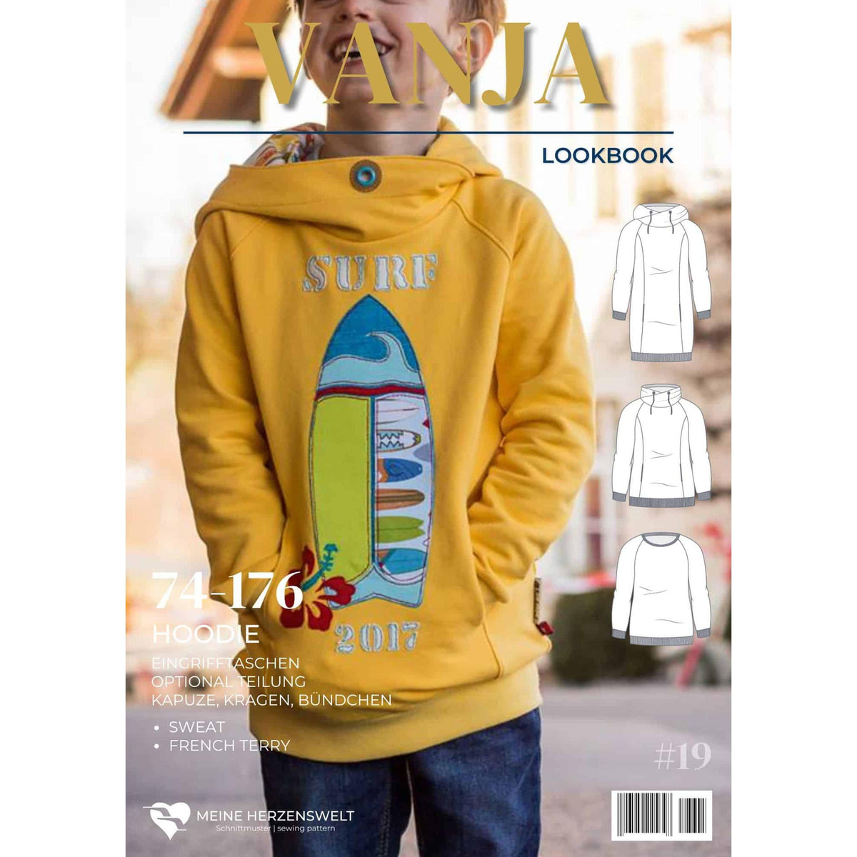 Hoodie für Kinder - Pullover - Schnittmuster - Vanja - Papierschnittmuster