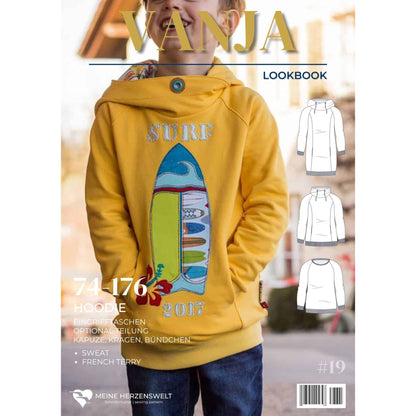 Hoodie für Kinder - Pullover - Schnittmuster - Vanja - Papierschnittmuster