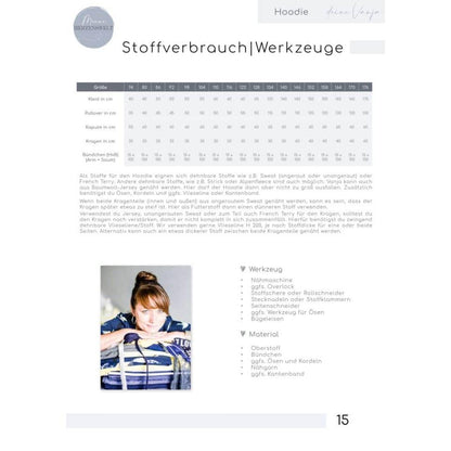 Hoodie für Kinder - Pullover - Schnittmuster - Vanja - Papierschnittmuster