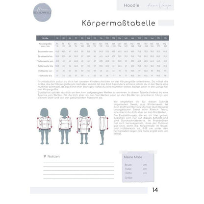 Hoodie für Kinder - Pullover - Schnittmuster - Vanja - Papierschnittmuster