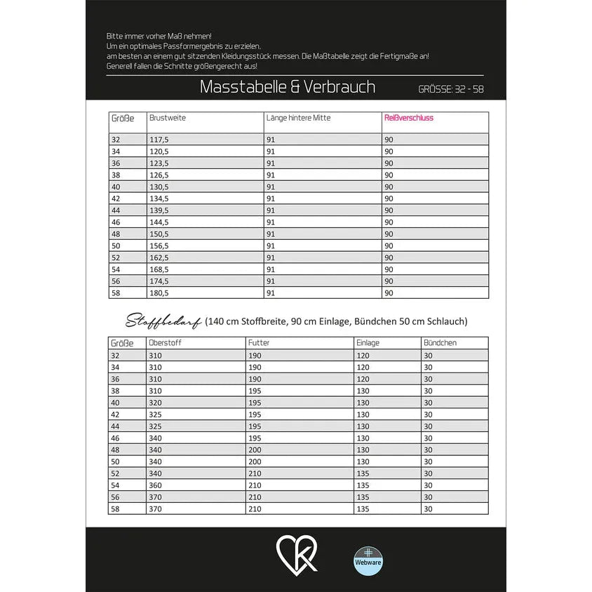 Papierschnitt Parka Willa | Größe 32-58