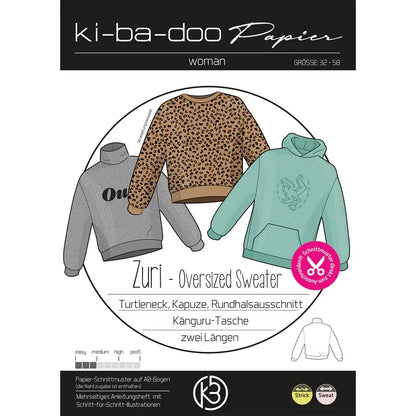 Papierschnitt Sweater Zuri | Größe 32-58