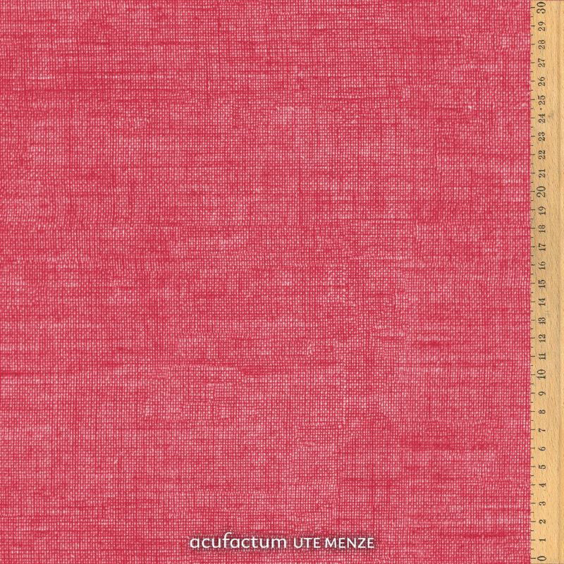 Baumwollstoff uni mit Leinenoptik rot als Kombistoff für Kleidung und Deko