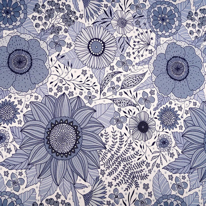 Bio-Baumwolljersey Sommerblumen Grau-Blau – Stoffonkel Susalabim