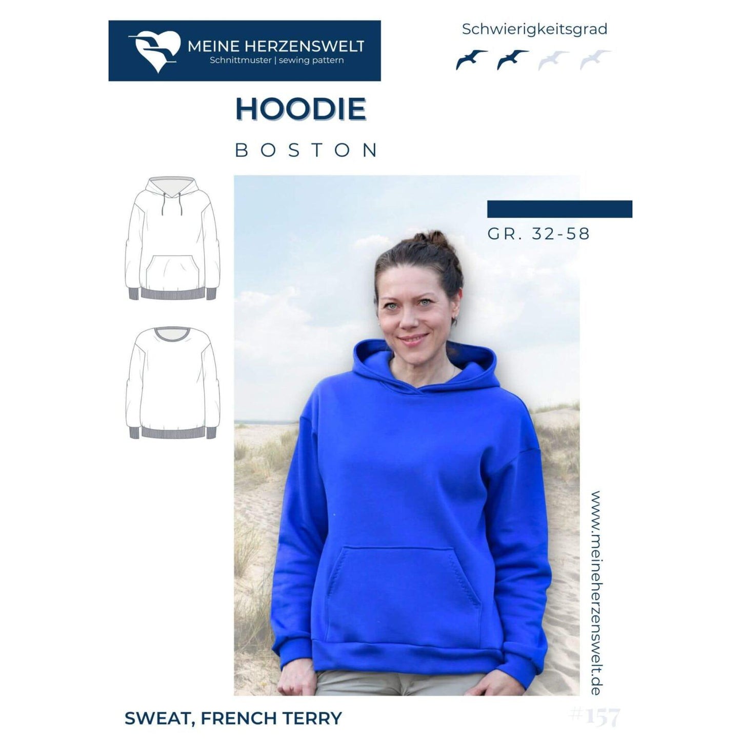 Hoodie für Damen – Schnittmuster – Boston