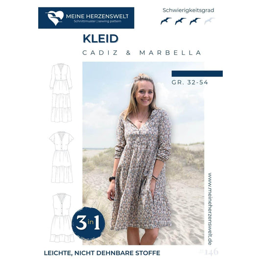 Kleid Damen - Papierschnittmuster Gr. 32-54 - Cadiz & Marbella