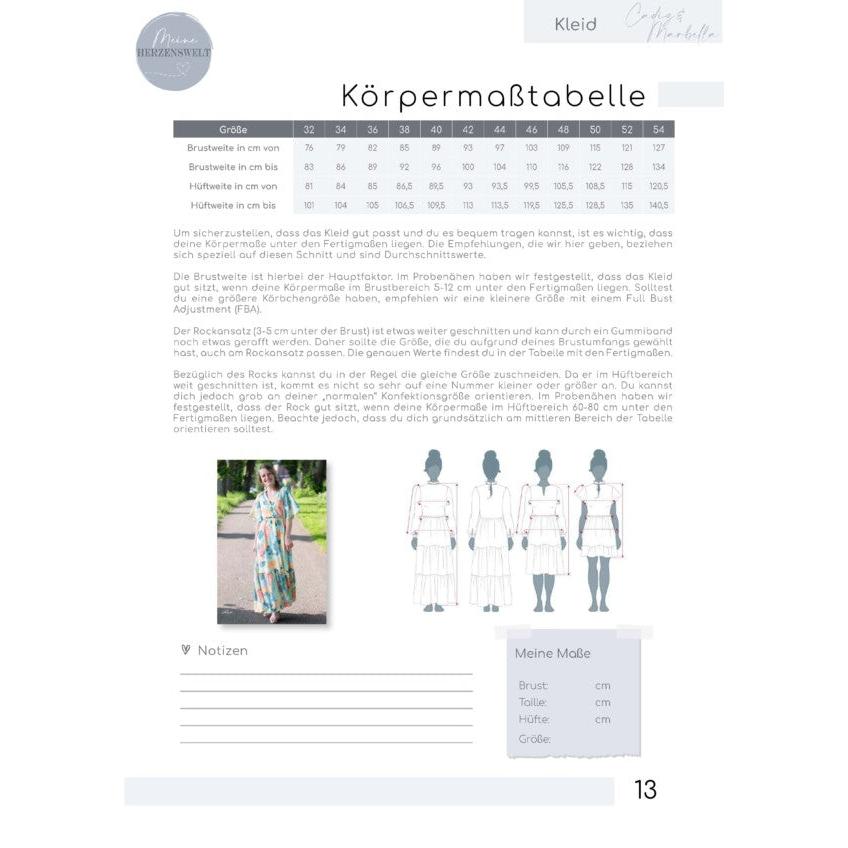 Kleid Damen - Papierschnittmuster Gr. 32-54 - Cadiz & Marbella