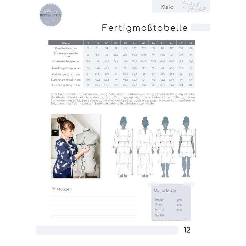 Kleid Damen - Papierschnittmuster Gr. 32-54 - Cadiz & Marbella