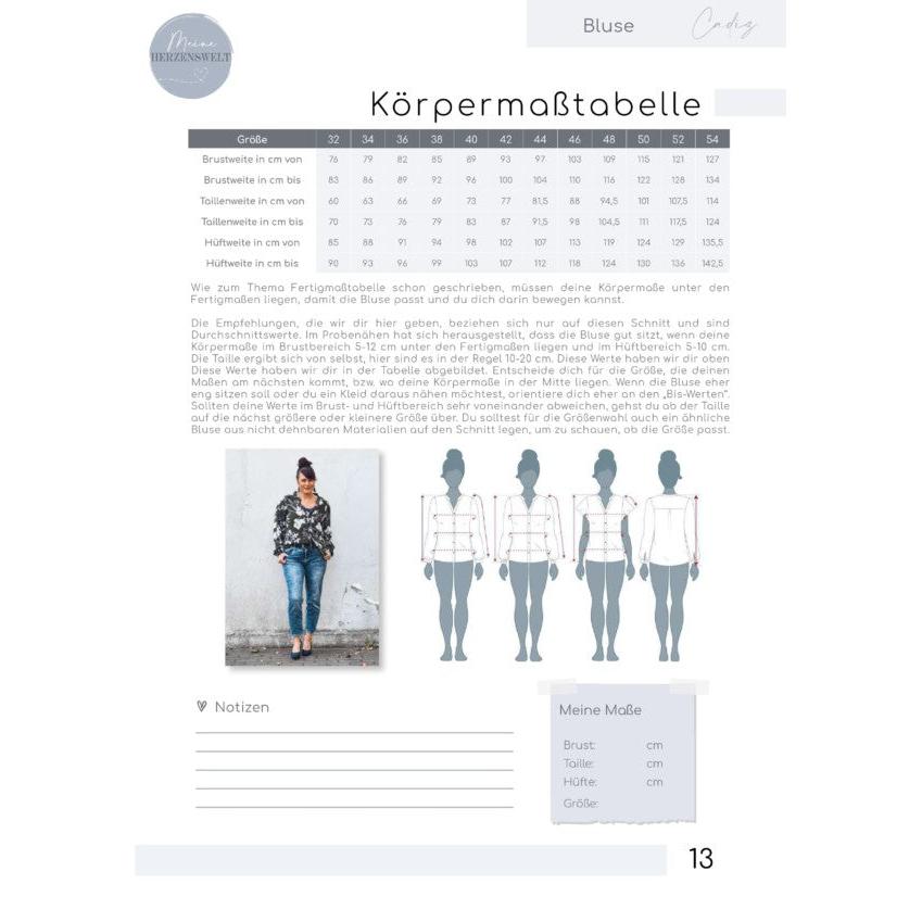 Cadiz- Bluse für Damen - Papierschnittmuster