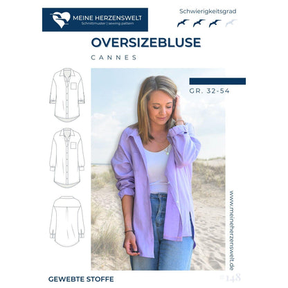 Oversizebluse für Damen - Schnittmuster - Cannes - Papierschnittmuster