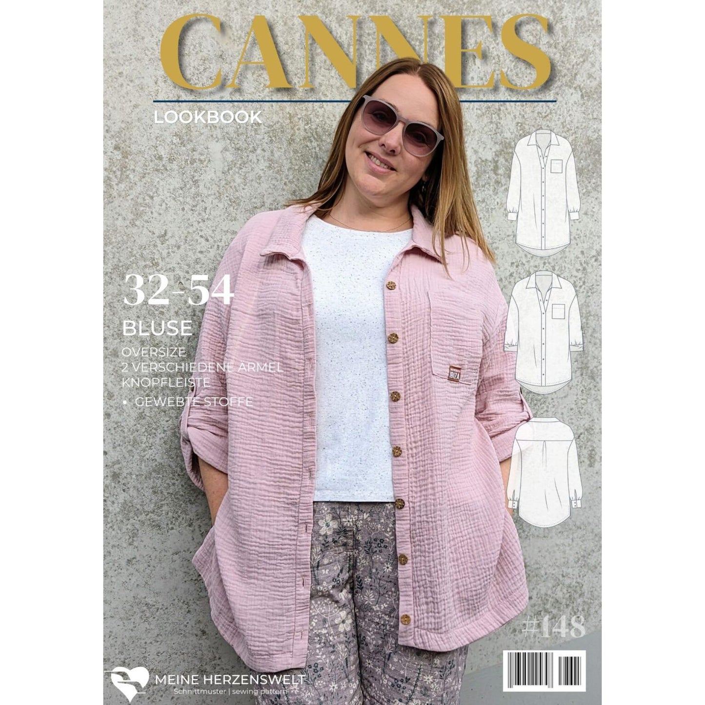 Oversizebluse für Damen - Schnittmuster - Cannes - Papierschnittmuster
