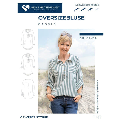 Cassis- Oversizebluse Damen - Papierschnittmuster Gr. 32- 54