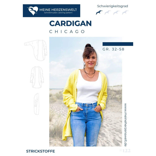 Chicago- Cardigan Damen – Papierschnittmuster Gr. 32-58