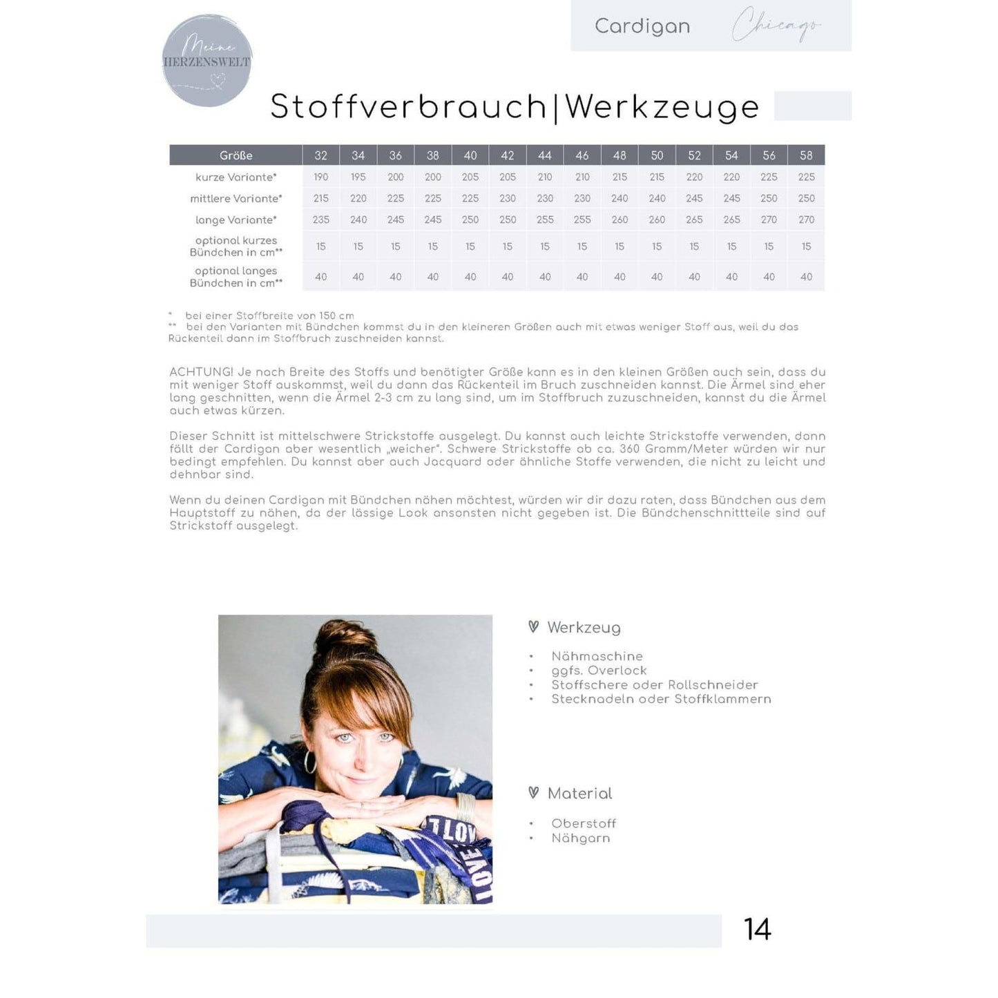 Chicago- Cardigan Damen – Papierschnittmuster Gr. 32-58