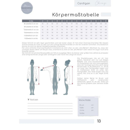 Chicago- Cardigan Damen – Papierschnittmuster Gr. 32-58