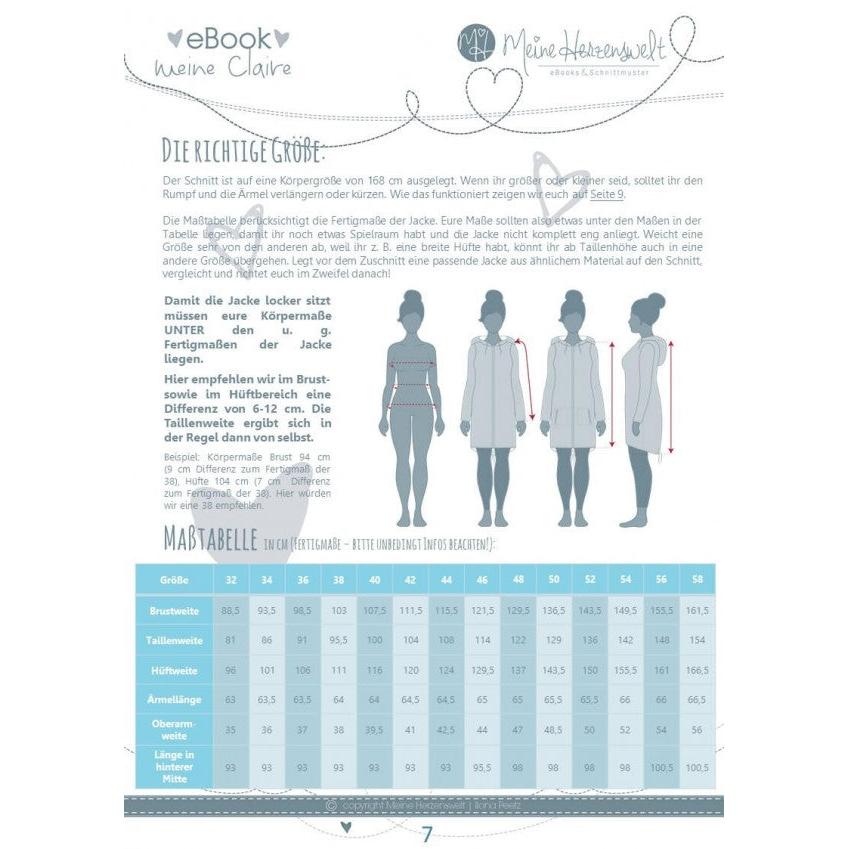 Sweatjacke für Damen - Schnittmuster - Claire - Papierschnittmuster