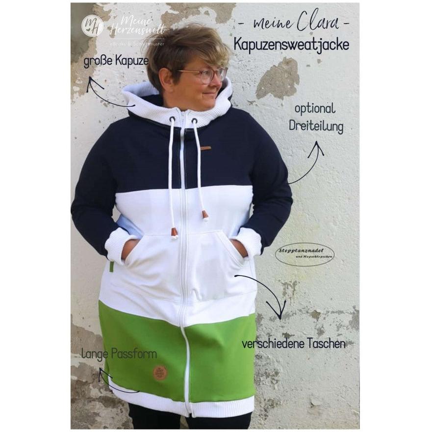 Sweatjacke für Damen –  Clara – Papierschnittmuster