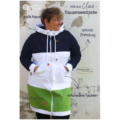 Sweatjacke für Damen –  Clara – Papierschnittmuster