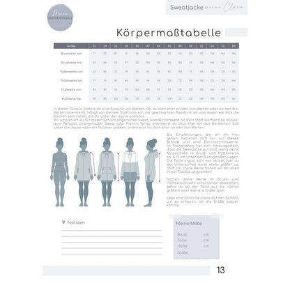 Sweatjacke für Damen –  Clara – Papierschnittmuster
