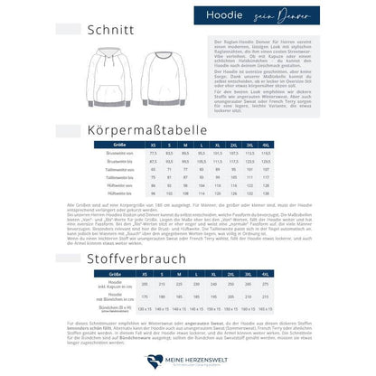 Denver- Raglanhoodie für Herren – Papierschnittmuster