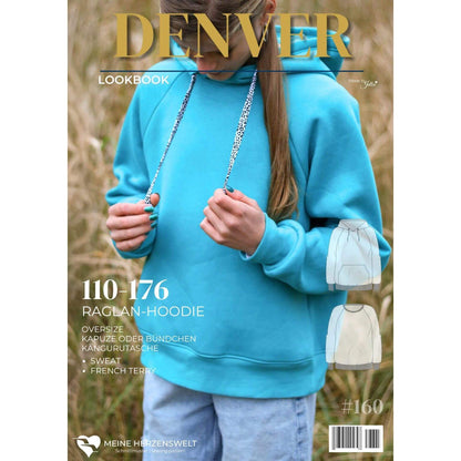 Denver- Raglanhoodie für Kinder – Papierschnittmuster