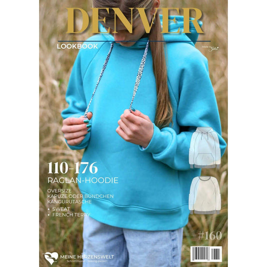 Denver- Raglanhoodie für Kinder – Papierschnittmuster