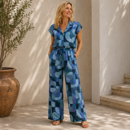 ECOVERO™ Viskose Retro Print – weich fließend & modern