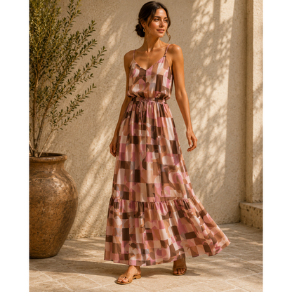 ECOVERO™ Viskose Retro Print – weich fließend & modern