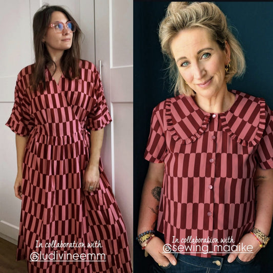 ECOVERO™ Viskose Retro Bordeaux-Rosé – 140 cm breit
