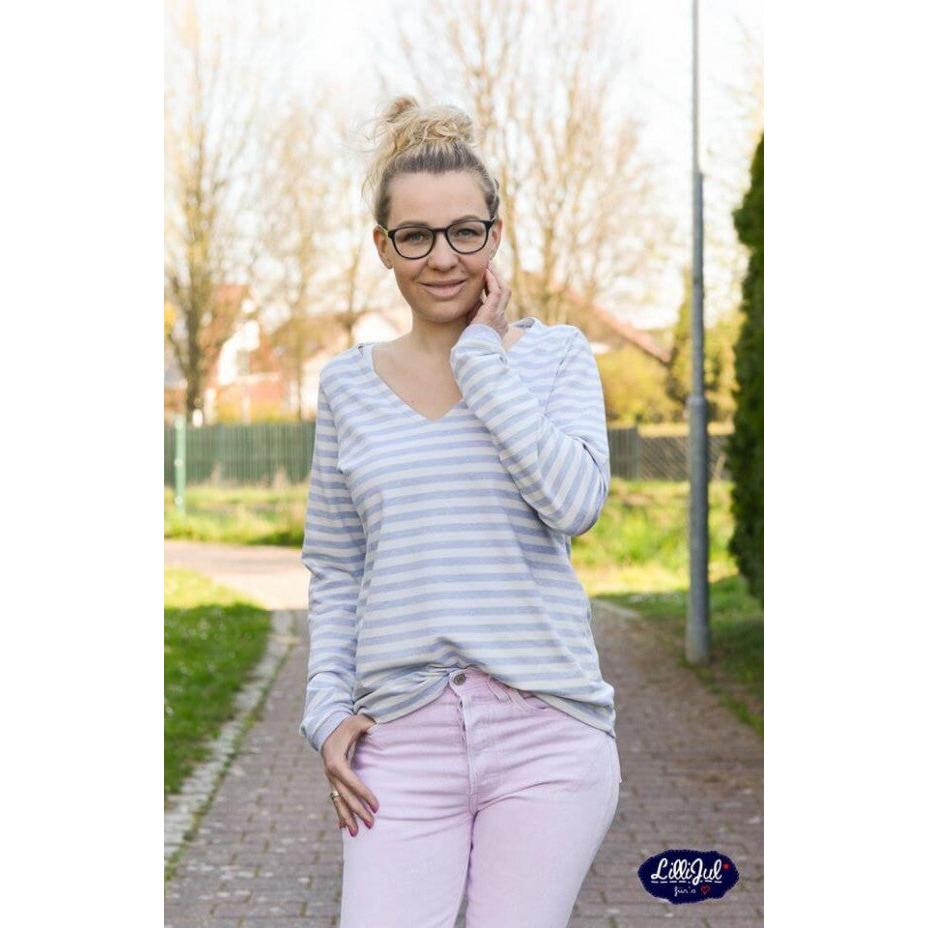 EVE- Hoodie mit V-Ausschnittt für Damen - Papierschnittmuster Gr. 32-58