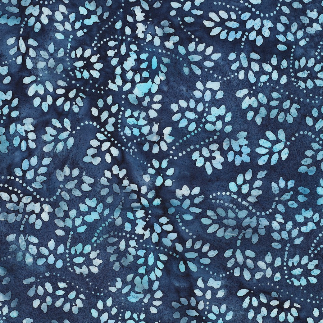 Handbatik Baumwolle Blau-Aqua – leichte Baumwolle aus Indien