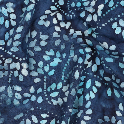 Handbatik Baumwolle Blau-Aqua – leichte Baumwolle aus Indien