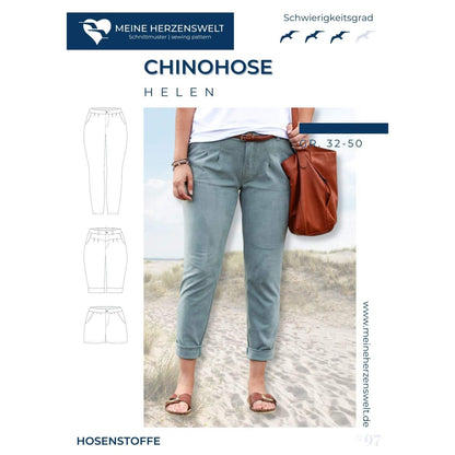 Helen- Chinohosen für Damen - Papierschnittmuster