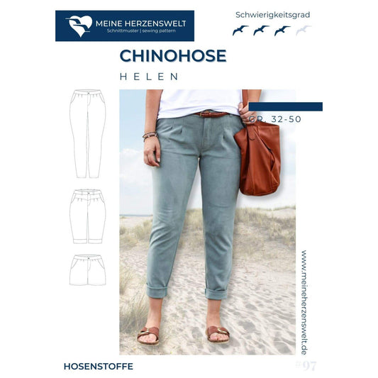 Helen- Chinohosen für Damen - Papierschnittmuster