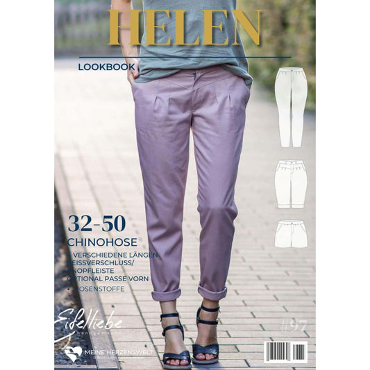 Helen- Chinohosen für Damen - Papierschnittmuster