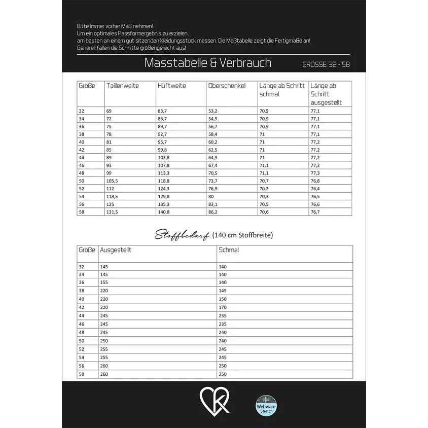 Papierschnitt Jeggings | Größe 32-58