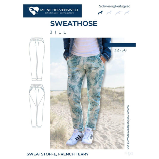 Sweathose für Damen - Jogginghose - Schnittmuster - Jill - Papierschnittmuster