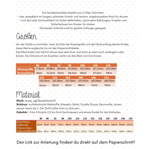 Papierschnittmuster für Kinderkleid Sandkastenliebe mit Jerseykleid und Schürzenkleid von Lotte und Ludwig