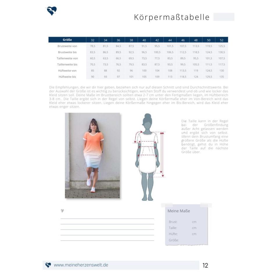 Sweatkleid für Damen - Schnittmuster - Livorno - Papierschnittmuster