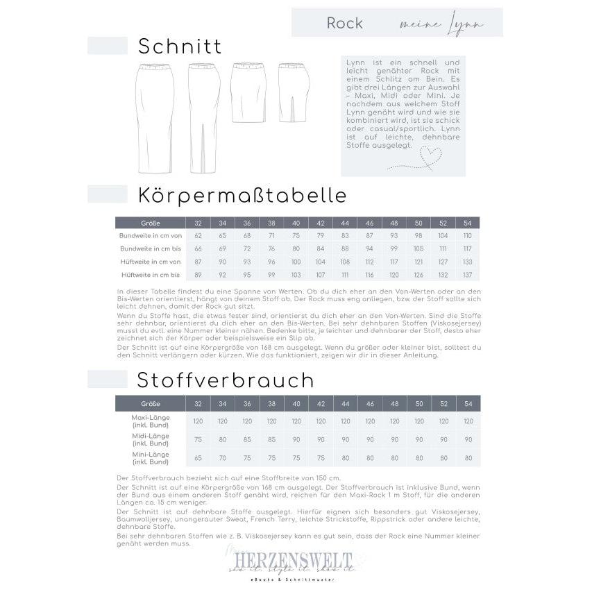 Lynn- Rock für Damen - Papierschnittmuster