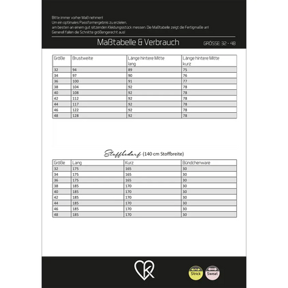 Papierschnitt Pullover Maibritt | Größe 32-48