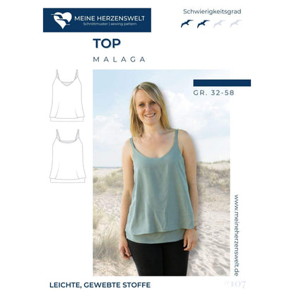Spaghettitop für Damen - Schnittmuster - Malaga - Papierschnittmuster